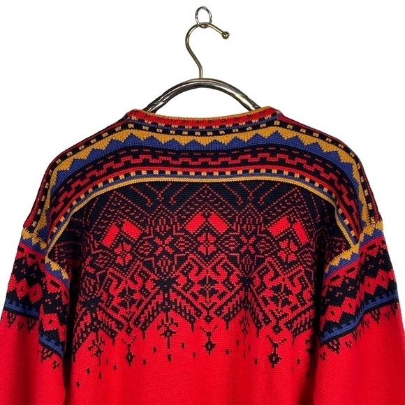 OBERMEYER KILIAN HOLIDAY FAIR ISLE WOOL BLEND PULLOVER CREWNECK SWEATER - Picture 6 of 11